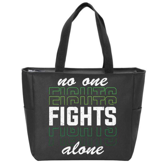 No One Fights Alone Mental Health Awareness Zip Tote Bag
