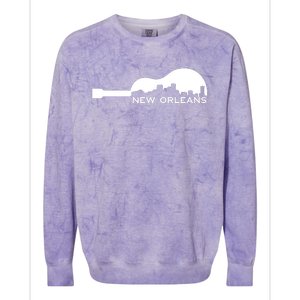 New Orleans Guitar Skyline Colorblast Crewneck Sweatshirt