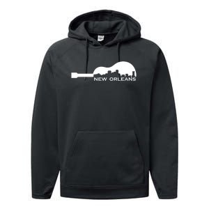 New Orleans Guitar Skyline Performance Fleece Hoodie