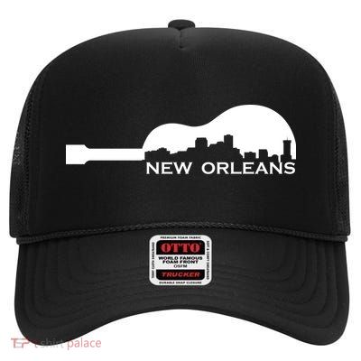 New Orleans Guitar Skyline High Crown Mesh Back Trucker Hat