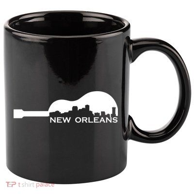 New Orleans Guitar Skyline 11oz C Handle Ceramic Mug