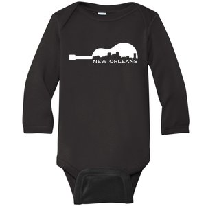 New Orleans Guitar Skyline Baby Long Sleeve Bodysuit