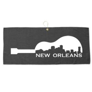 New Orleans Guitar Skyline Large Microfiber Waffle Golf Towel