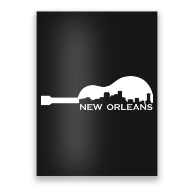 New Orleans Guitar Skyline Poster