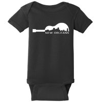 New Orleans Guitar Skyline Baby Bodysuit