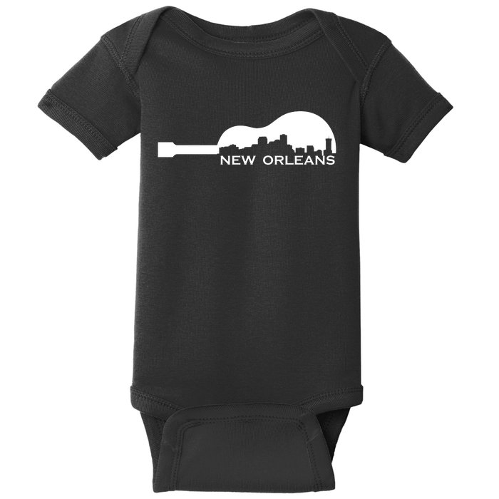 New Orleans Guitar Skyline Baby Bodysuit