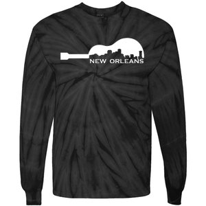 New Orleans Guitar Skyline Tie-Dye Long Sleeve Shirt