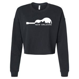 New Orleans Guitar Skyline Cropped Pullover Crew