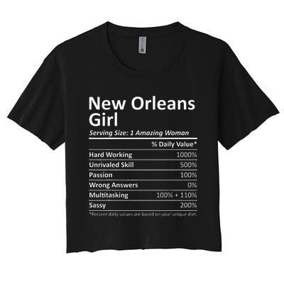 New Orleans Girl La Louisiana Funny City Home Roots Usa Gift Women's Crop Top Tee