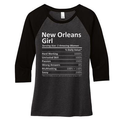 New Orleans Girl La Louisiana Funny City Home Roots Usa Gift Women's Tri-Blend 3/4-Sleeve Raglan Shirt