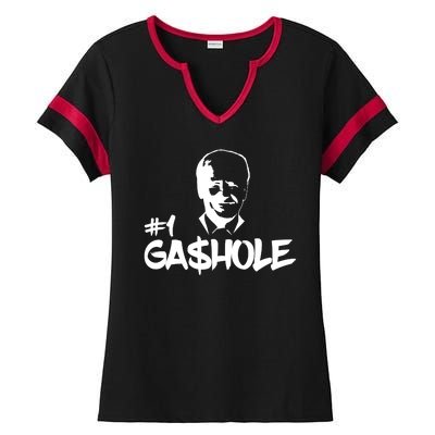 Number One Gashole Funny Joe Biden Ladies Halftime Notch Neck Tee