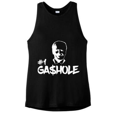 Number One Gashole Funny Joe Biden Ladies PosiCharge Tri-Blend Wicking Tank