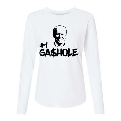 Number One Gashole Funny Joe Biden Womens Cotton Relaxed Long Sleeve T-Shirt