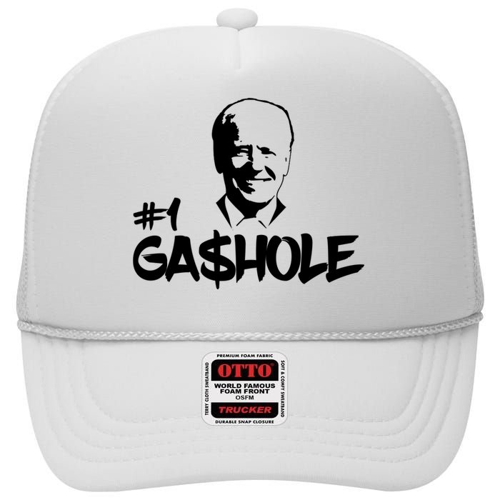 Number One Gashole Funny Joe Biden High Crown Mesh Back Trucker Hat