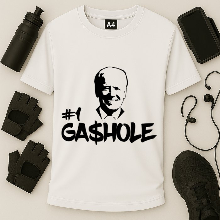 Number One Gashole Funny Joe Biden Cooling Performance Crew T-Shirt