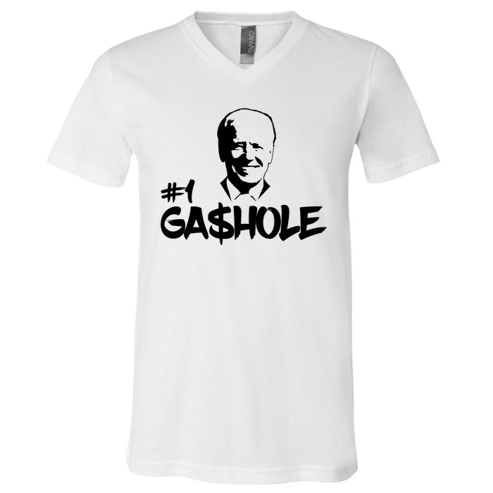 Number One Gashole Funny Joe Biden V-Neck T-Shirt