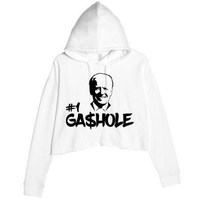 Number One Gashole Funny Joe Biden Crop Fleece Hoodie