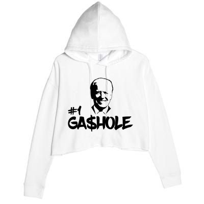 Number One Gashole Funny Joe Biden Crop Fleece Hoodie