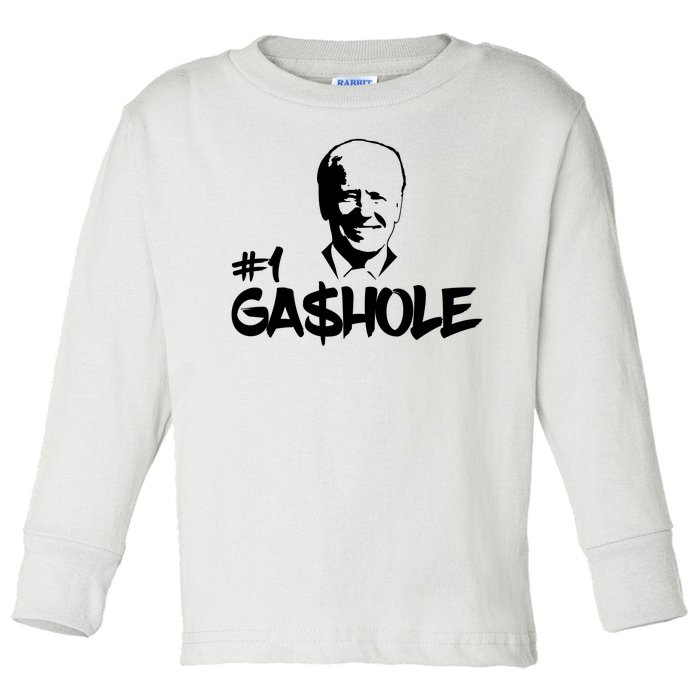 Number One Gashole Funny Joe Biden Toddler Long Sleeve Shirt