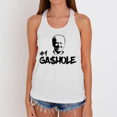 Number One Gashole Funny Joe Biden Women's Knotted Racerback Tank