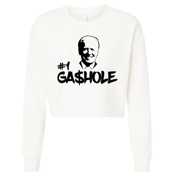 Number One Gashole Funny Joe Biden Cropped Pullover Crew