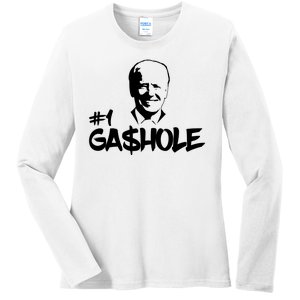 Number One Gashole Funny Joe Biden Ladies Long Sleeve Shirt