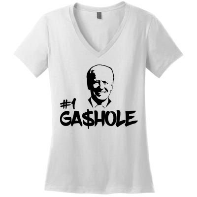 Number One Gashole Funny Joe Biden Women's V-Neck T-Shirt