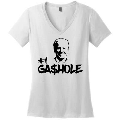 Number One Gashole Funny Joe Biden Women's V-Neck T-Shirt