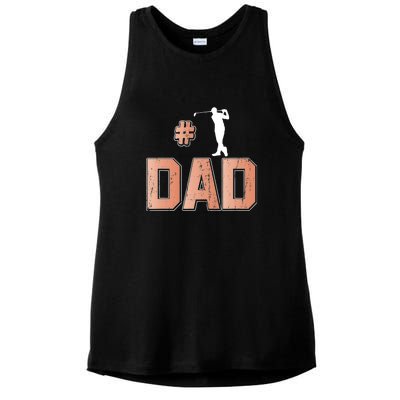 Number One Golf Dad Gift For Dad Father's Day Ladies PosiCharge Tri-Blend Wicking Tank