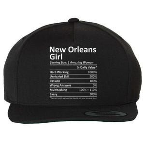 New Orleans Girl La Louisiana Funny City Home Roots Usa Gift Wool Snapback Cap