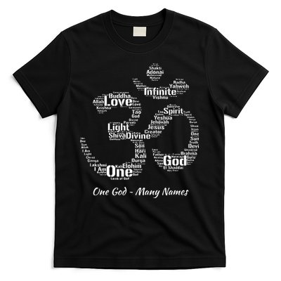 Names Of God In Om Symbol Yoga Inspired Aum T T-Shirt