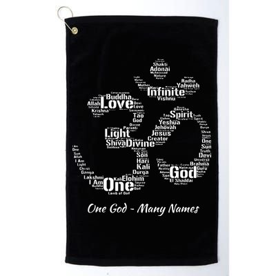 Names Of God In Om Symbol Yoga Inspired Aum T Golf Towel