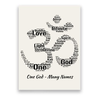 Names Of God In Om Symbol Yoga Inspired Aum T Poster