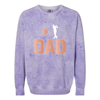 Number One Golf Dad Father's Day Gift For Dad Colorblast Crewneck Sweatshirt