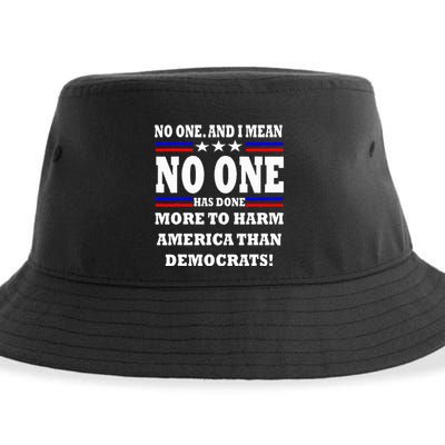 No One Has Done More To Harm America Than Democrats Sustainable Bucket Hat