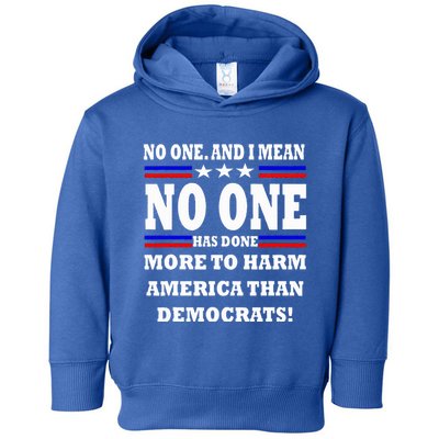 No One Has Done More To Harm America Than Democrats Toddler Hoodie