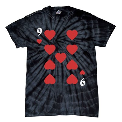 Nine Of Hearts Deck Of Cards Halloween Group Costume Tie-Dye T-Shirt