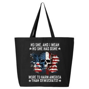 No One Has Done More To Harm America American Flag Skull 25L Jumbo Tote