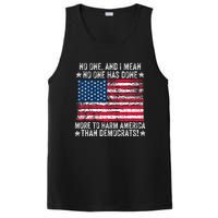 No One Has Done More To Harm America Than Democrats Usa Flag PosiCharge Competitor Tank