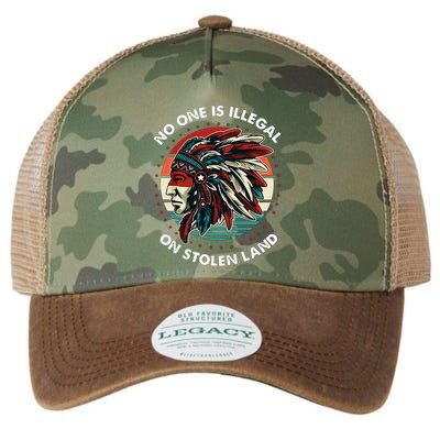 No One Is Illegal On Stolen Land Native Vintage Legacy Tie Dye Trucker Hat