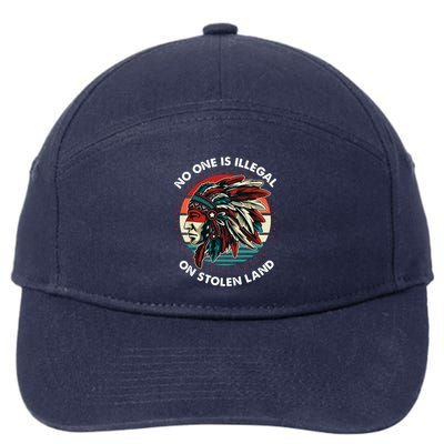No One Is Illegal On Stolen Land Native Vintage 7-Panel Snapback Hat