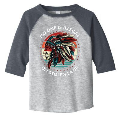 No One Is Illegal On Stolen Land Native Vintage Toddler Fine Jersey T-Shirt