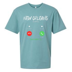 New Orleans Is Calling And I Must Go Louisiana Usa Traveling Sueded Cloud Jersey T-Shirt