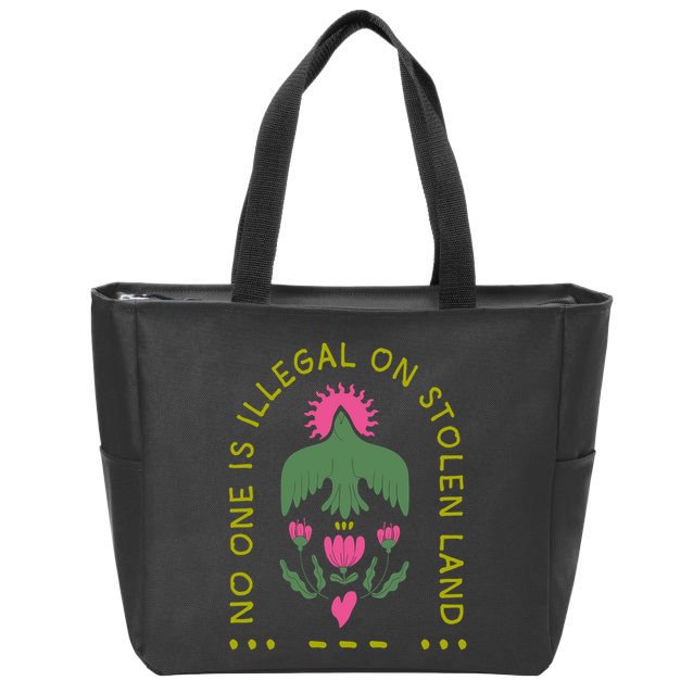 No One Is Illegal On Stolen Land Zip Tote Bag