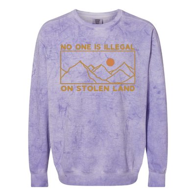 No One Is Illegal On Stolen Land Colorblast Crewneck Sweatshirt