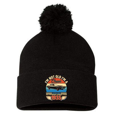 Not Old Im A Classic 1935 Car Lovers 90th Birthday Pom Pom 12in Knit Beanie