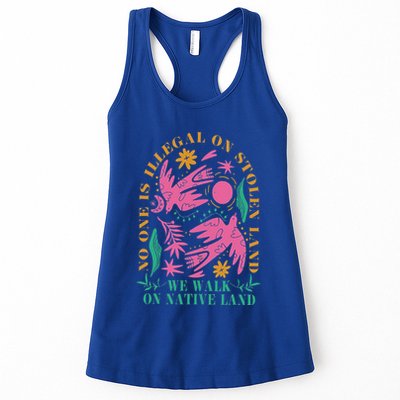 No One Is Illegal On Stolen Land We Walk On Native Land Womens Tank Top
