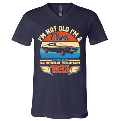 Not Old I'm A Classic 1933 Car Lovers 90th Birthday V-Neck T-Shirt