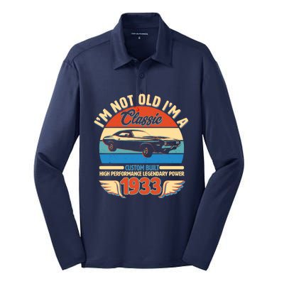 Not Old I'm A Classic 1933 Car Lovers 90th Birthday Silk Touch Performance Long Sleeve Polo