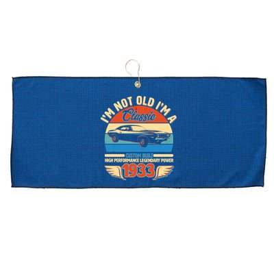 Not Old I'm A Classic 1933 Car Lovers 90th Birthday Large Microfiber Waffle Golf Towel